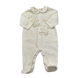 LE BEBE' tutina tinta unita con stampa Bianco per Neonata LBG5942 BIANCO LE BEBE' 