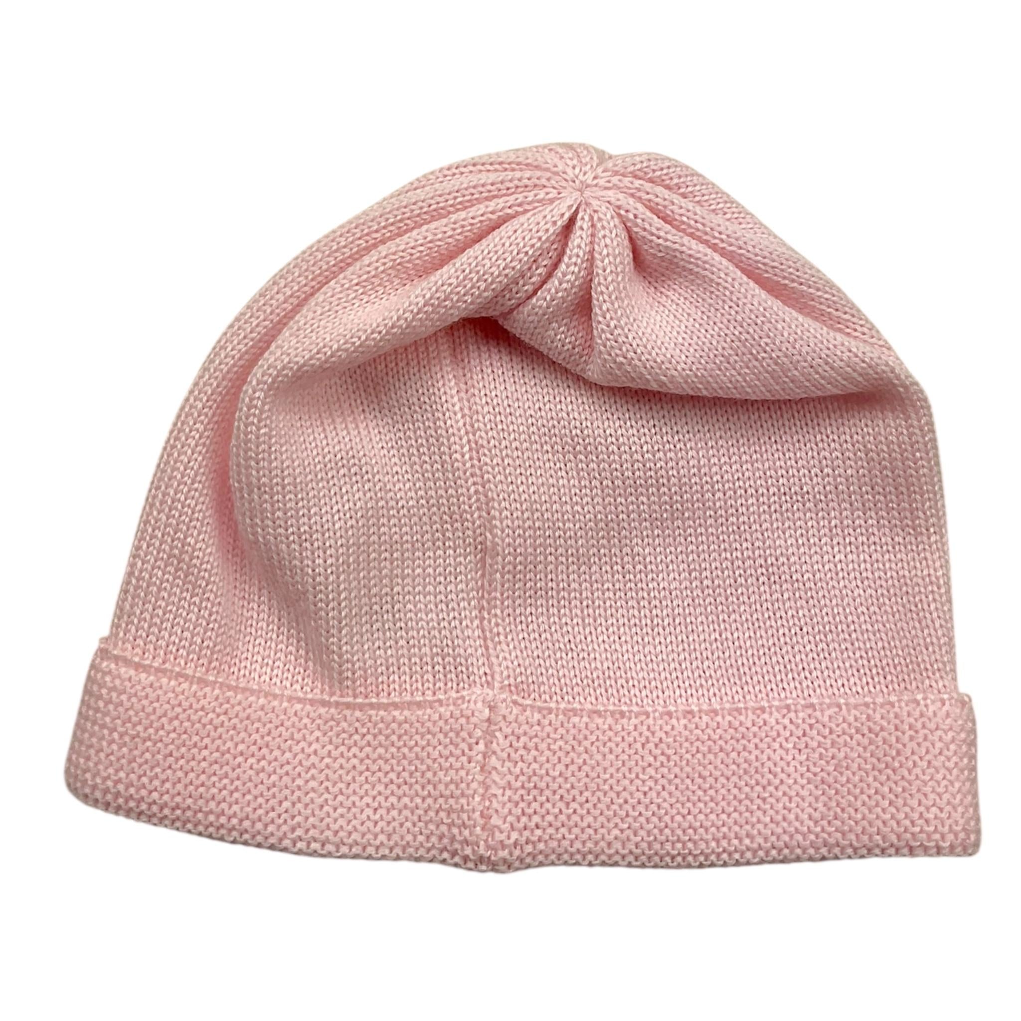 BABY LORD cappello tinta unita con ricami Rosa per Neonata 611 ROSA BABY LORD 
