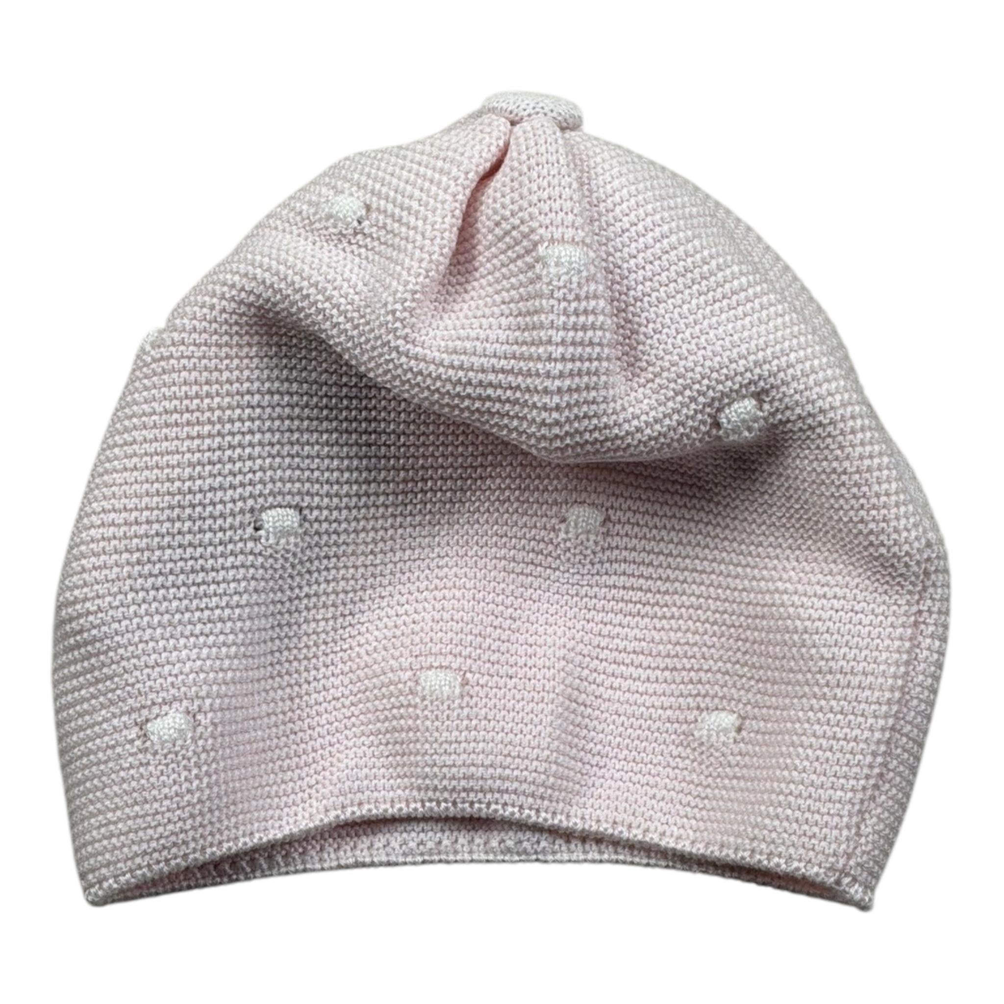 Marlu' Cappello Tinta Unita con Ricami per Neonata EC1871 ROSA MARLU' 