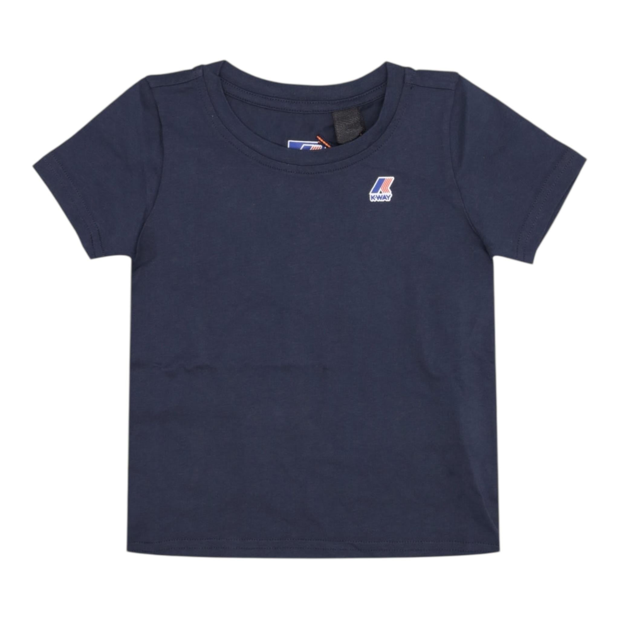 K-Way T-Shirt Girocollo Tinta Unita con Logo per Bambino K4114WWXX BLU K-WAY 