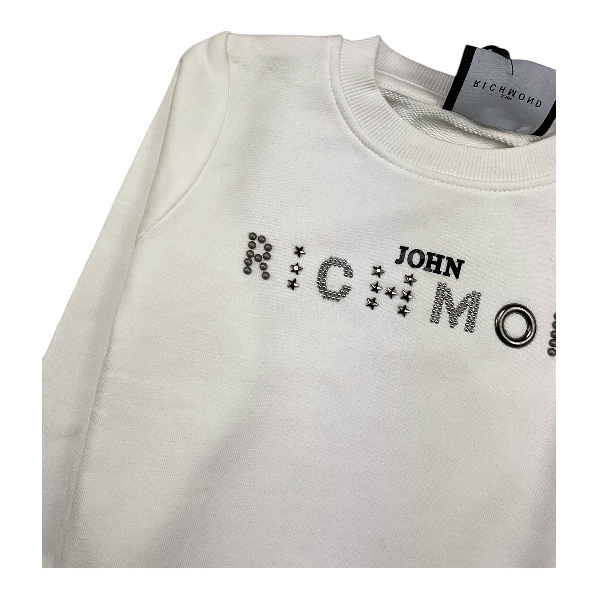 JOHN RICHMOND felpa tinta unita con stampa Bianco per Neonata RBA24086FEN BIANCO JOHN RICHMOND 