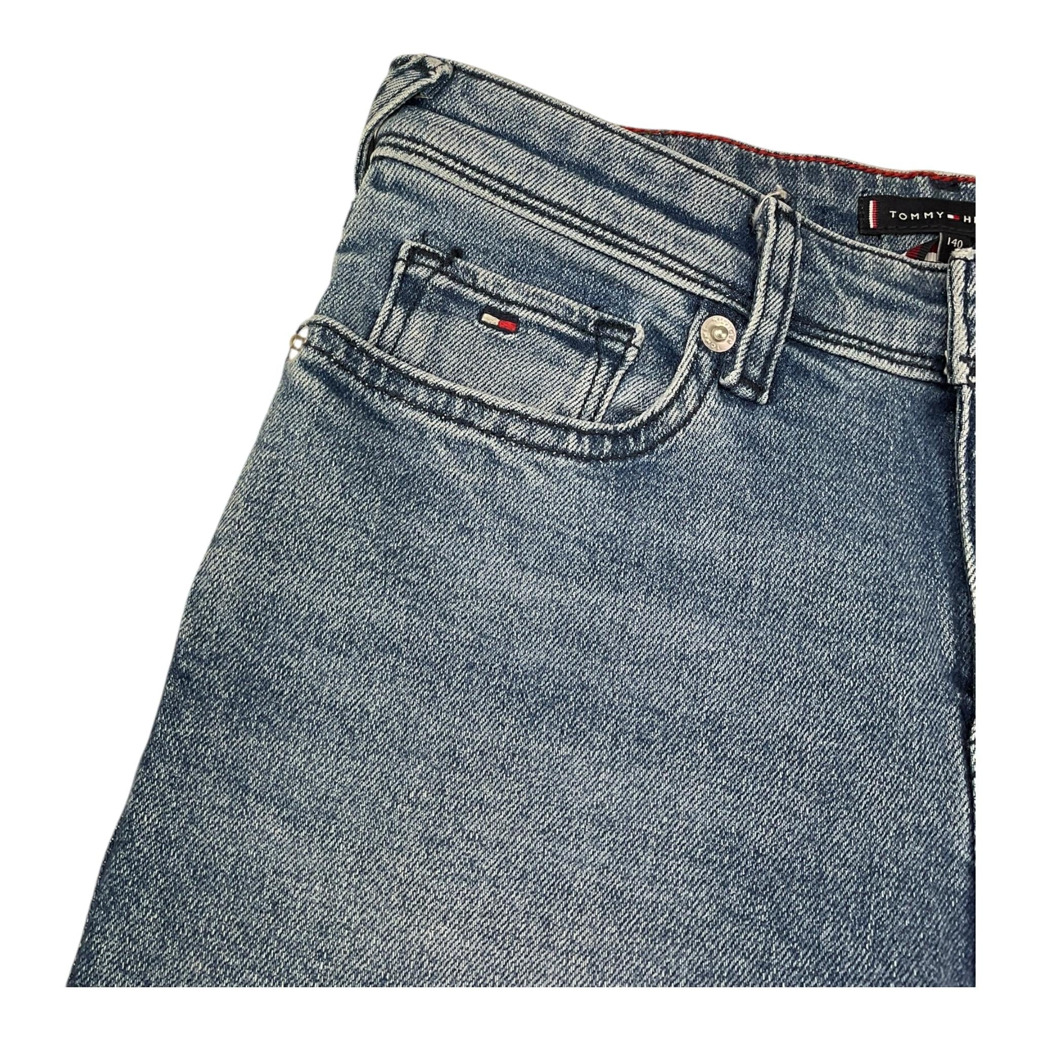 Tommy Hilfiger Jeans Tinta Unita con Girovita Regolabile per Bambino KB0KB08267 AZZURRO TOMMY HILFIGER 