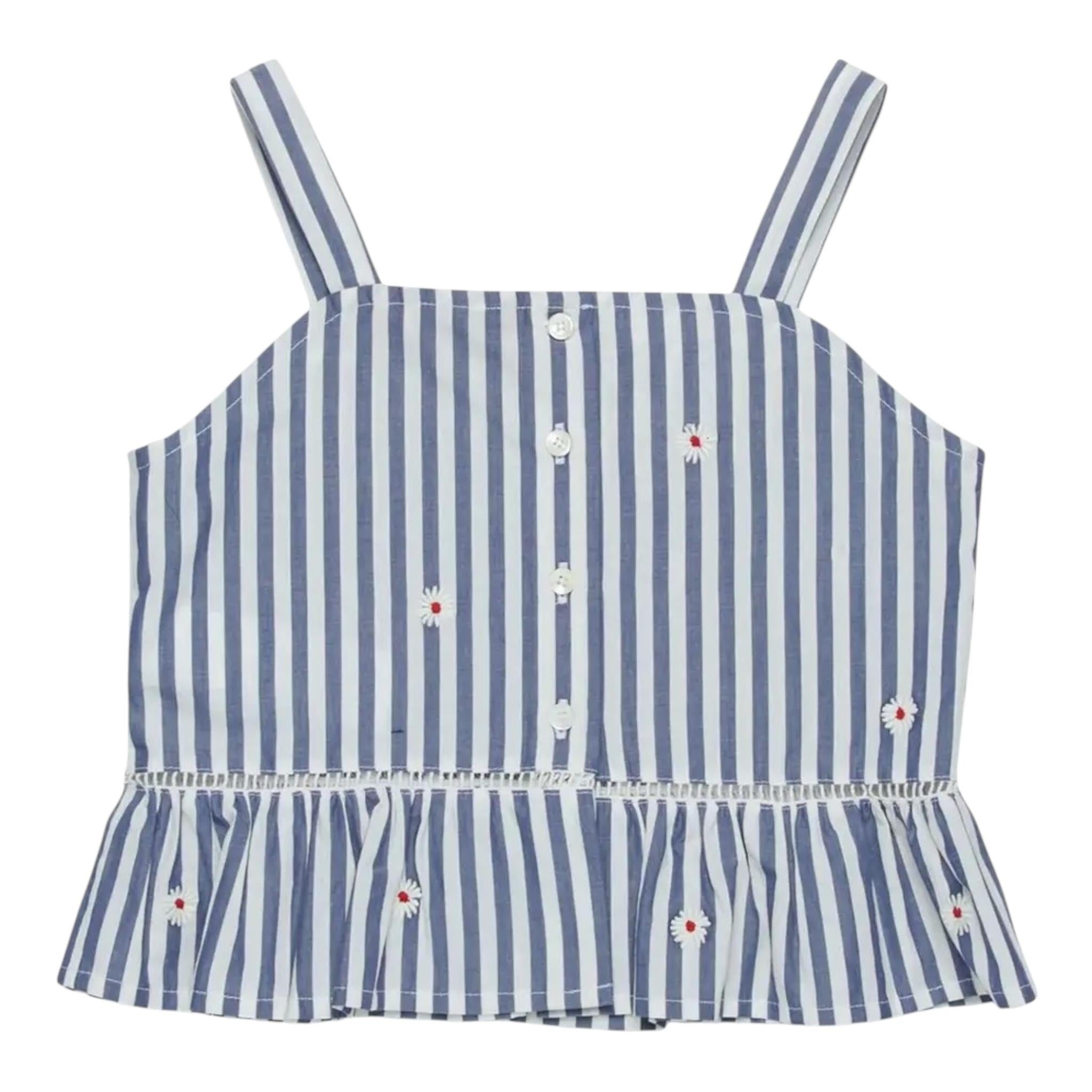 Max&Co. Top Tinta Unita con Fantasia A Righe per Bambina MX0120 BIANCO MAX&Co. 