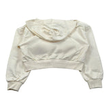 Please Felpa Tinta Unita con Zip E Cappuccio per Bambina LK20042G72 PANNA PLEASE 