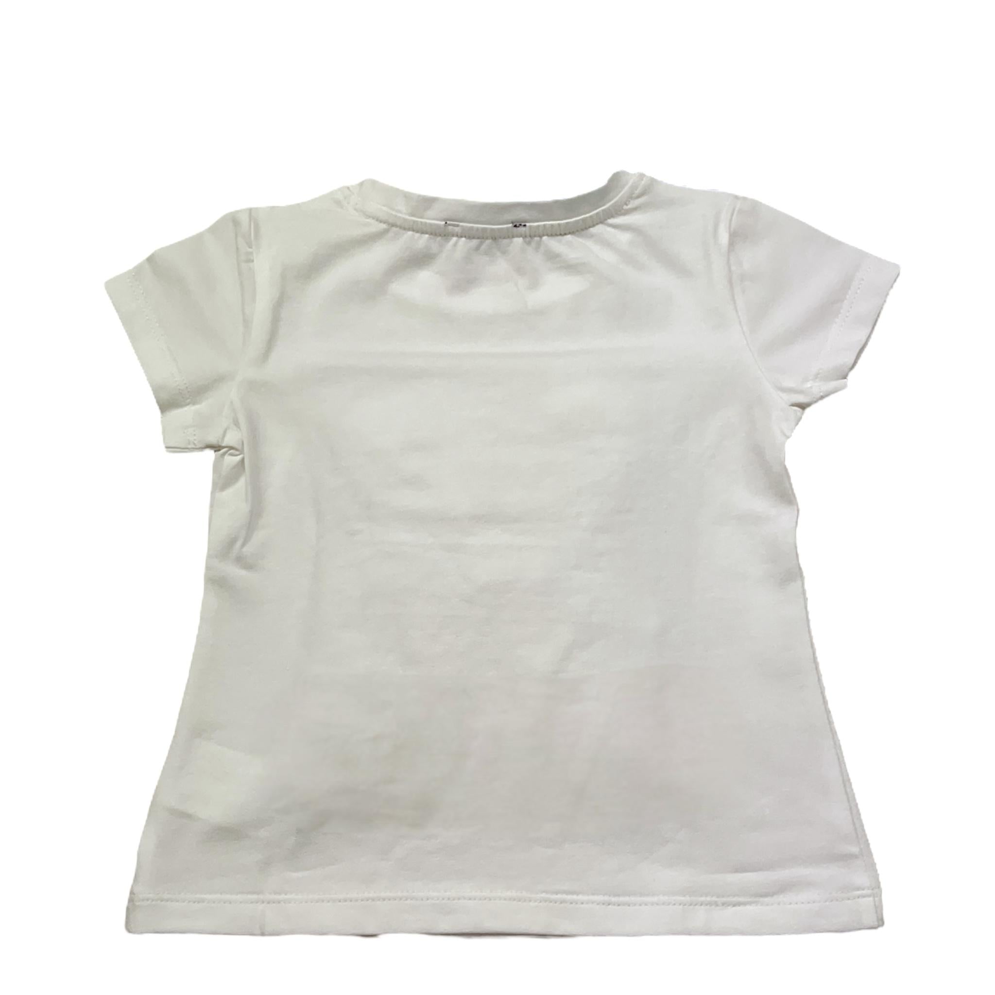 Fun & Fun T-Shirt Girocollo Tinta Unita con Orso per Neonata FCBSO01264N BIANCO FUN & FUN 