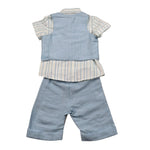 Barcellino Completo 4 Pezzi Camicia-Bermuda-Gilet-Papillon per Neonato 120814X AZZURRO BARCELLINO 