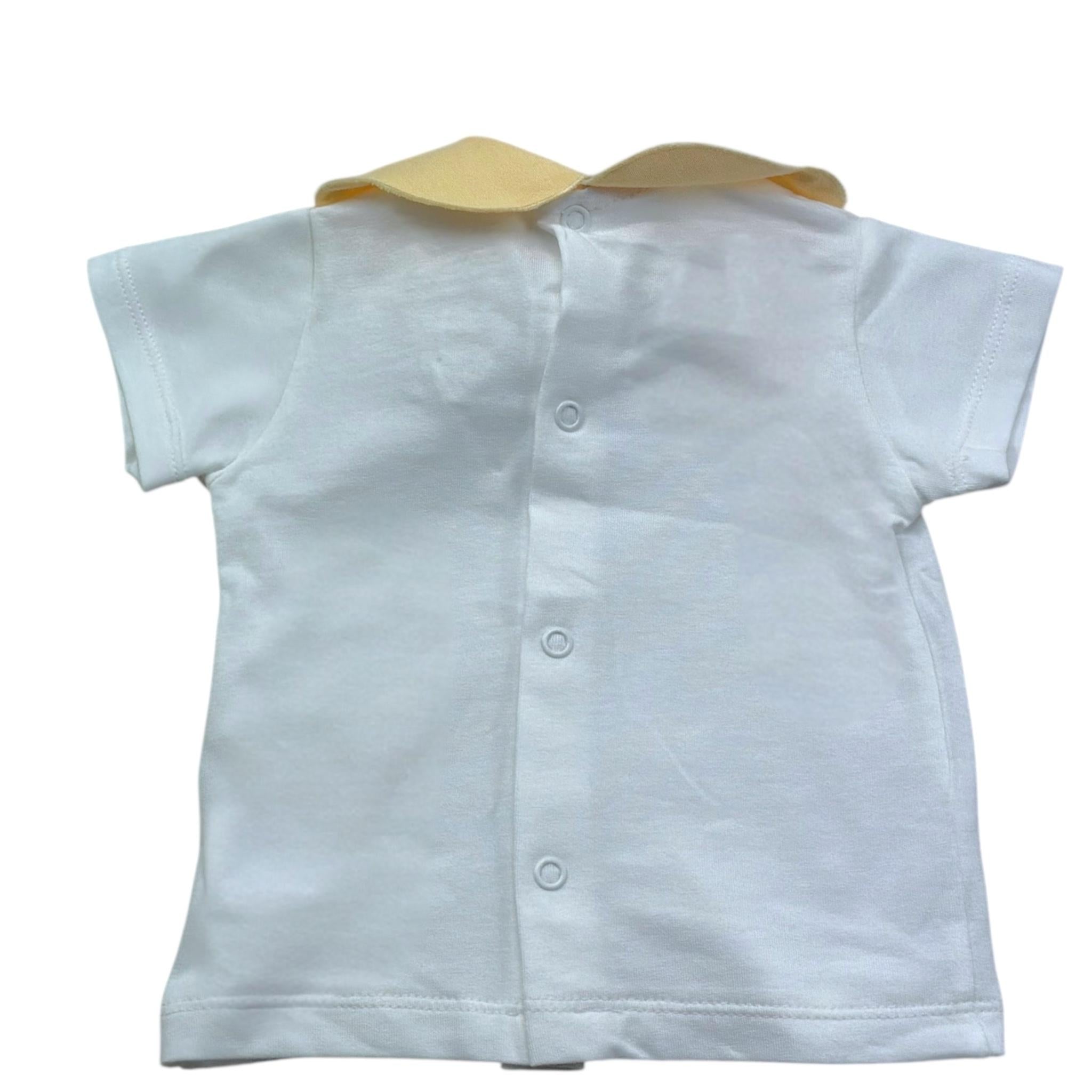Le Bebe' T-Shirt Tinta Unita con Colletto per Neonata LBG6401 BIANCO LE BEBE' 