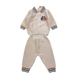 MARLU' completo 2pz maglia-pantalone tinta unita Beige per Neonato IB7150 BEIGE MARLU' 