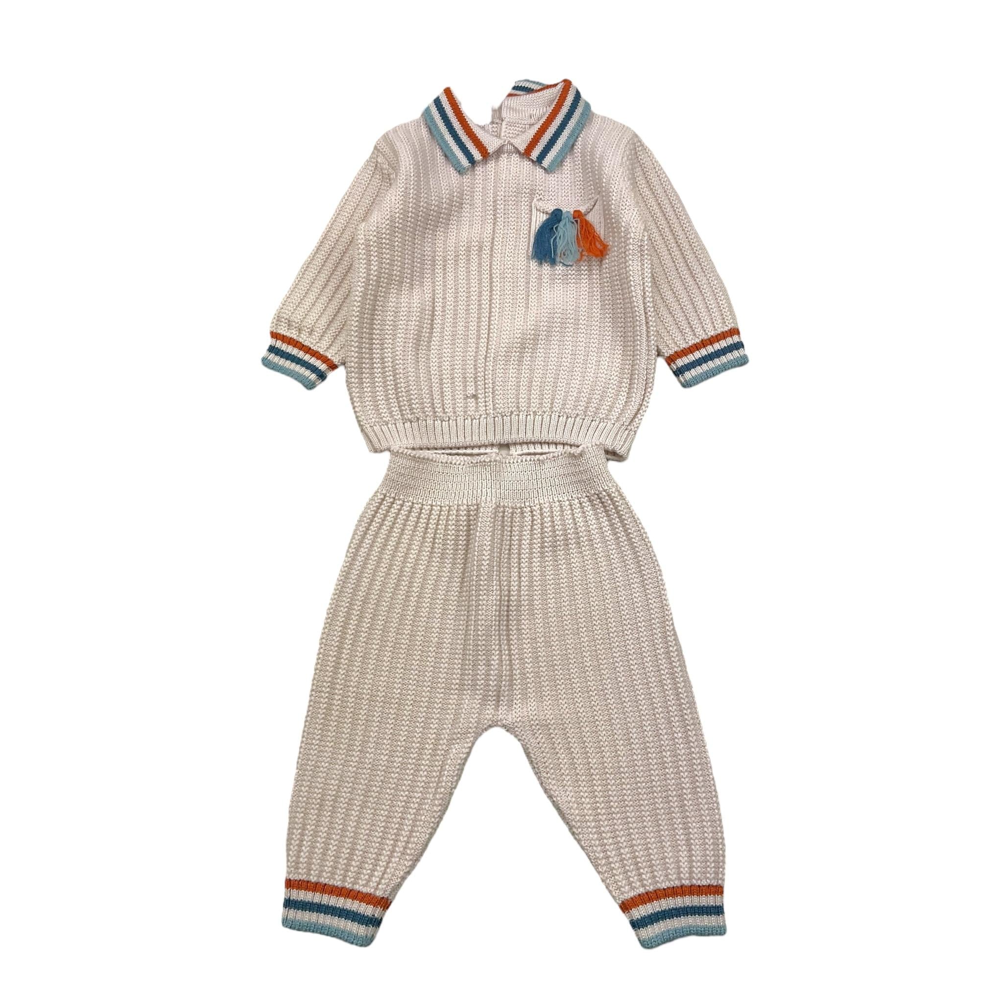 MARLU' completo 2pz maglia-pantalone tinta unita Beige per Neonato IB7150 BEIGE MARLU' 