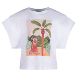 Fun & Fun T-Shirt Tinta Unita Con Stampa Bianco Per Bambina