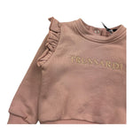 TRUSSARDI felpa chiusa girocollo tinta unita con logo Rosa per Neonata TIA25197 ROSA TRUSSARDI 