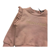 TRUSSARDI felpa chiusa girocollo tinta unita con logo Rosa per Neonata TIA25197 ROSA TRUSSARDI 