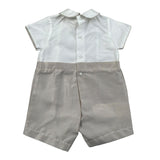 Le Bebe Pagliaccetto Mezza Manica Bicolore per Neonato LBB4919 BIANCO/BEIGE LE BEBE 