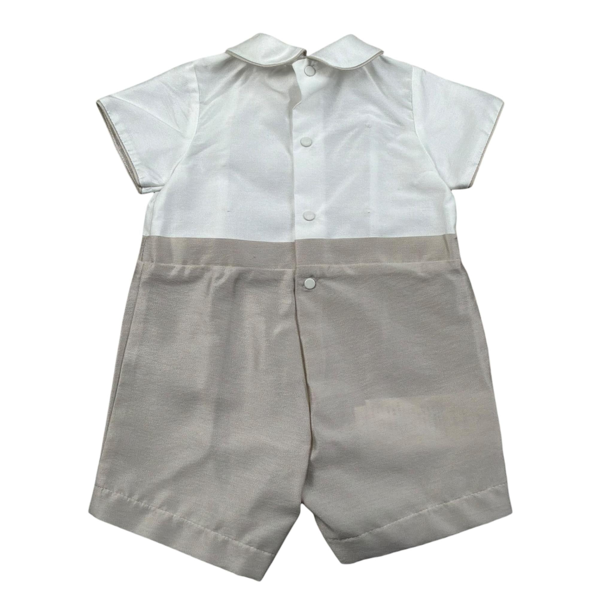 Le Bebe Pagliaccetto Mezza Manica Bicolore per Neonato LBB4919 BIANCO/BEIGE LE BEBE 