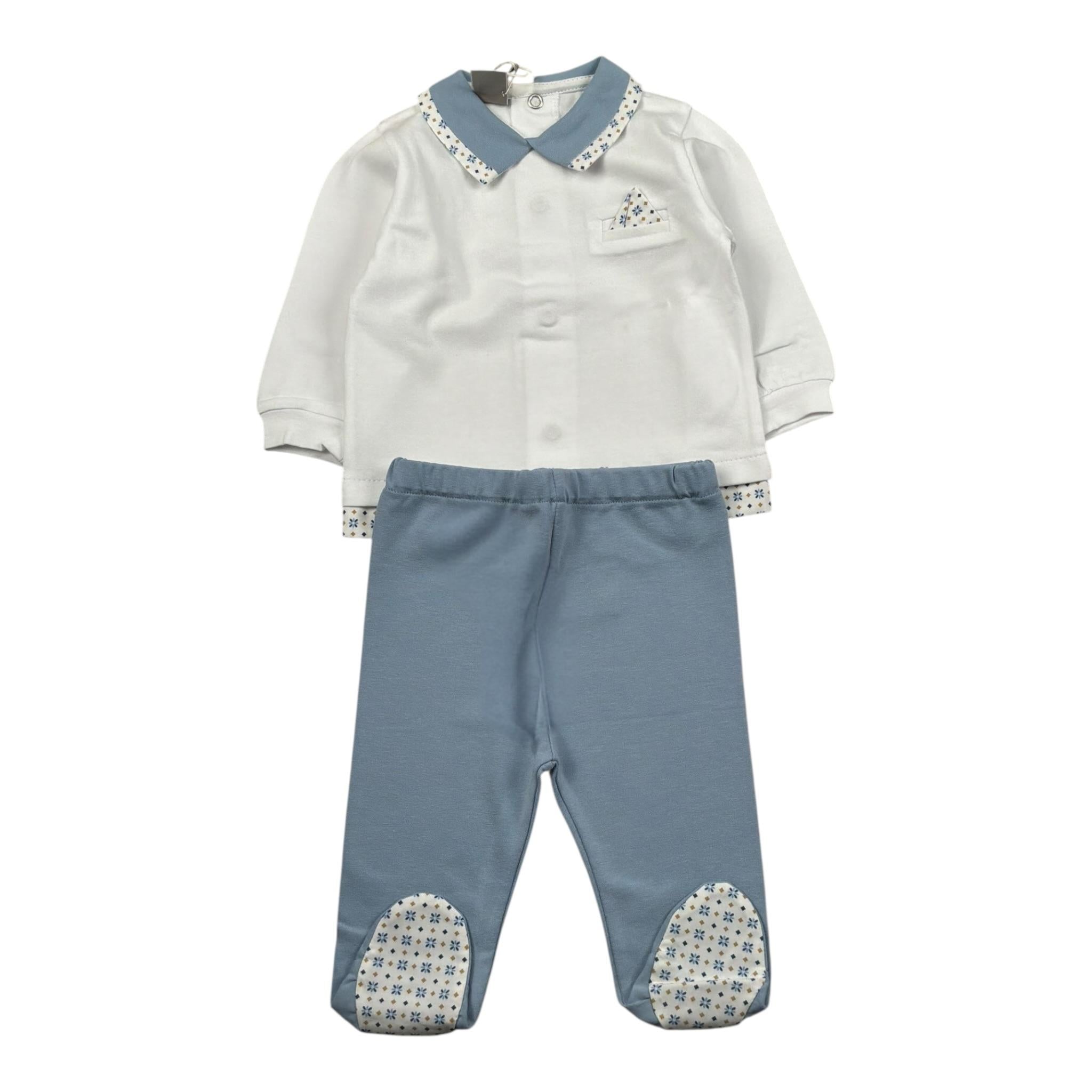 Marlu' Completo 2 Pezzi Shirt-Ghettina per Neonato EL5751 BIANCO MARLU' 