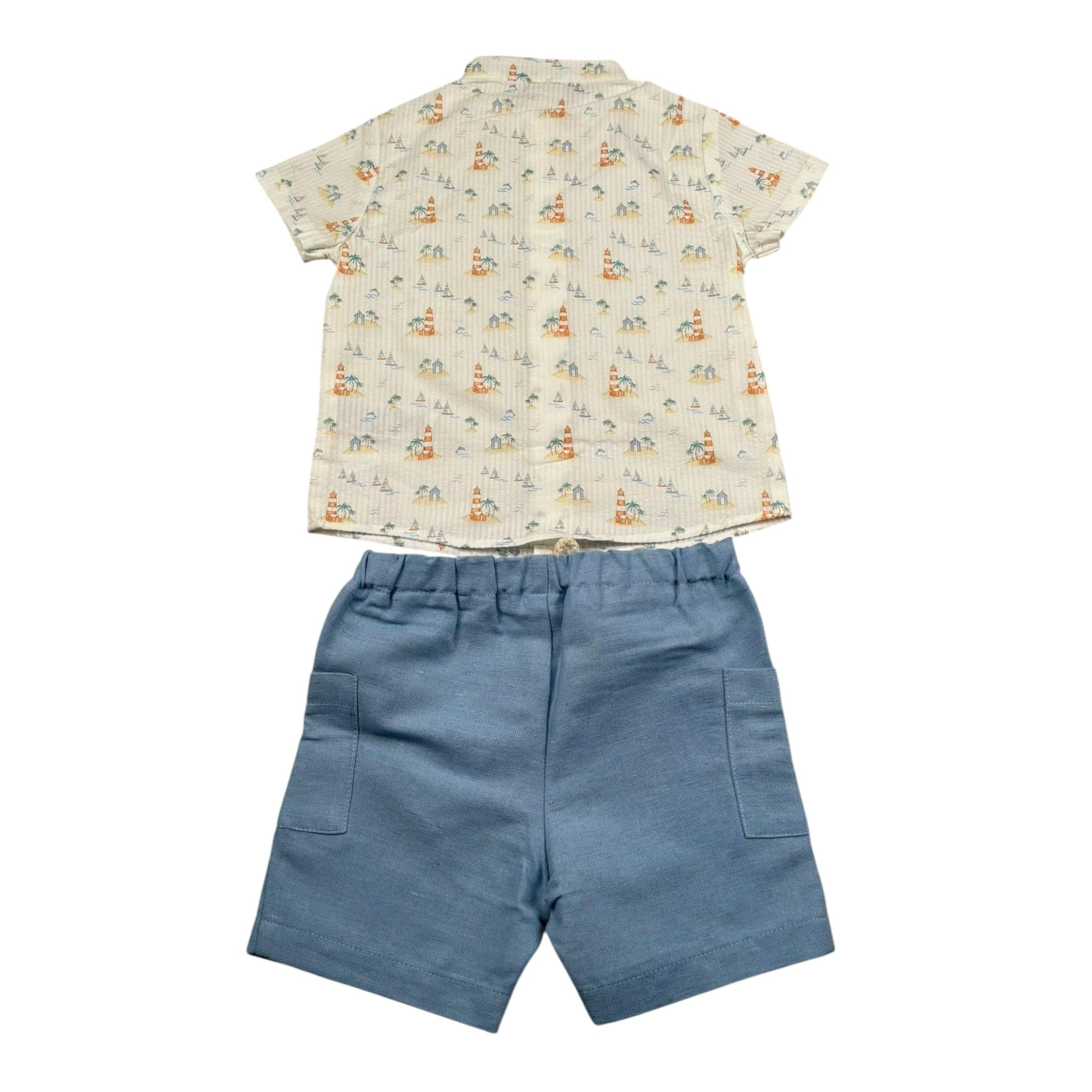 Paz Rodriguez Completo 2 Pezzi Camicia-Bermuda per Bambino 006151526J BIANCO PAZ RODRIGUEZ 