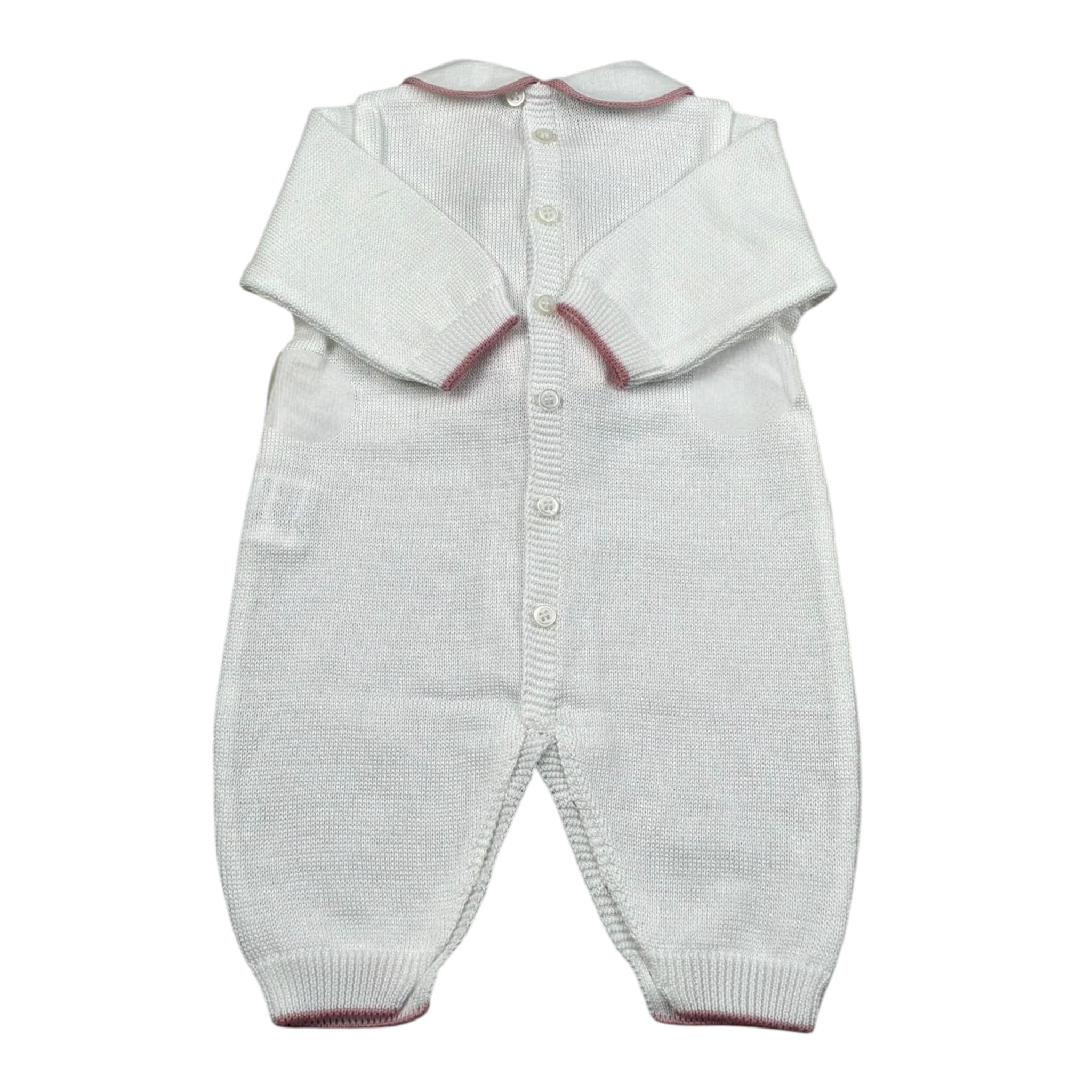 Marlu' Tutina Manica Lunga Tinta Unita con Applicazione per Neonata EB2310 BIANCO MARLU' 