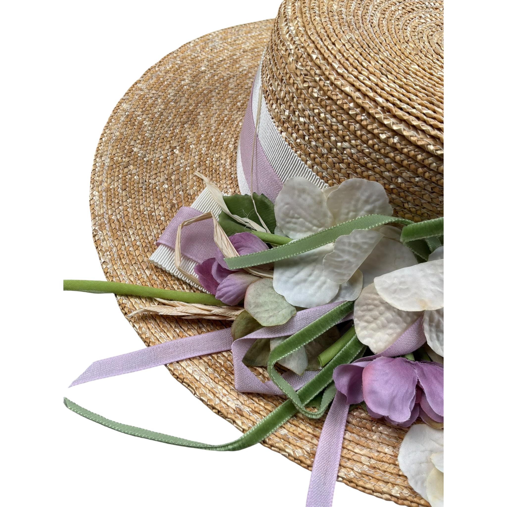 Raffaella Cappello Paglia Tinta Unita con Applicazioni per Bambina CISTERNINO GIALLO RAFFAELLA 