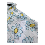 Monnalisa Abito Giromanica Tinta Unita con Fantasia Fiori per Bambina 119908 BIANCO MONNALISA 