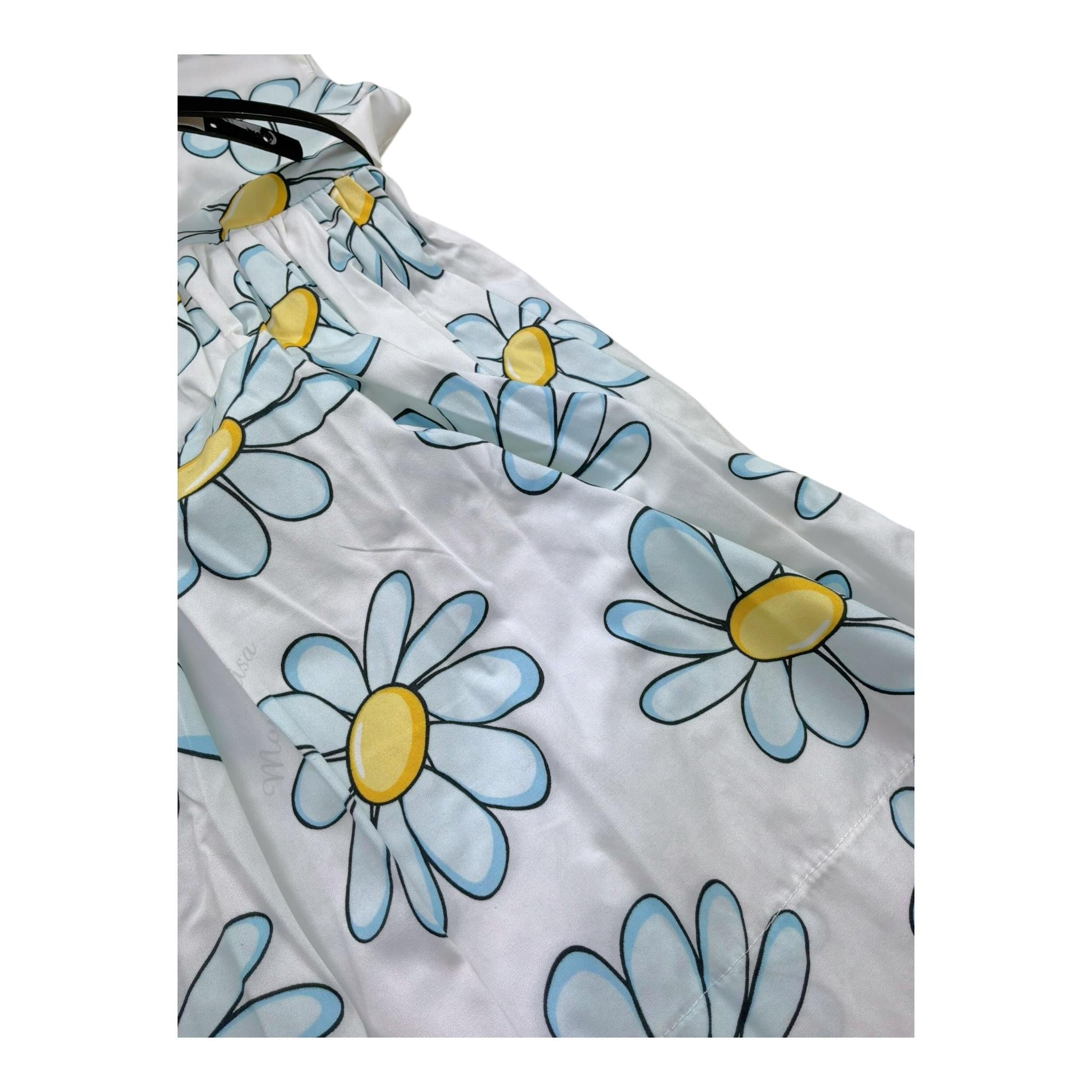 Monnalisa Abito Giromanica Tinta Unita con Fantasia Fiori per Bambina 119908 BIANCO MONNALISA 