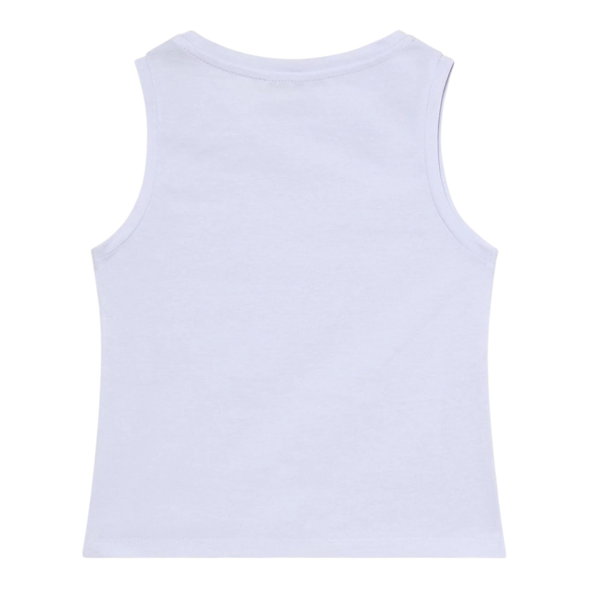 Patrizia Pepe Canotta Tinta Unita con Brillantini per Bambina 7M0813 BIANCO PATRIZIA PEPE 