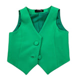 Petit Posh Gilet Tinta Unita per Bambina GFBS25028GLX VERDE PETIT POSH 