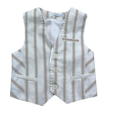 Manuel & Frank Gilet Tinta Unita con Fantasia A Righe per Neonato MF5323BSI PANNA MANUEL & FRANK 