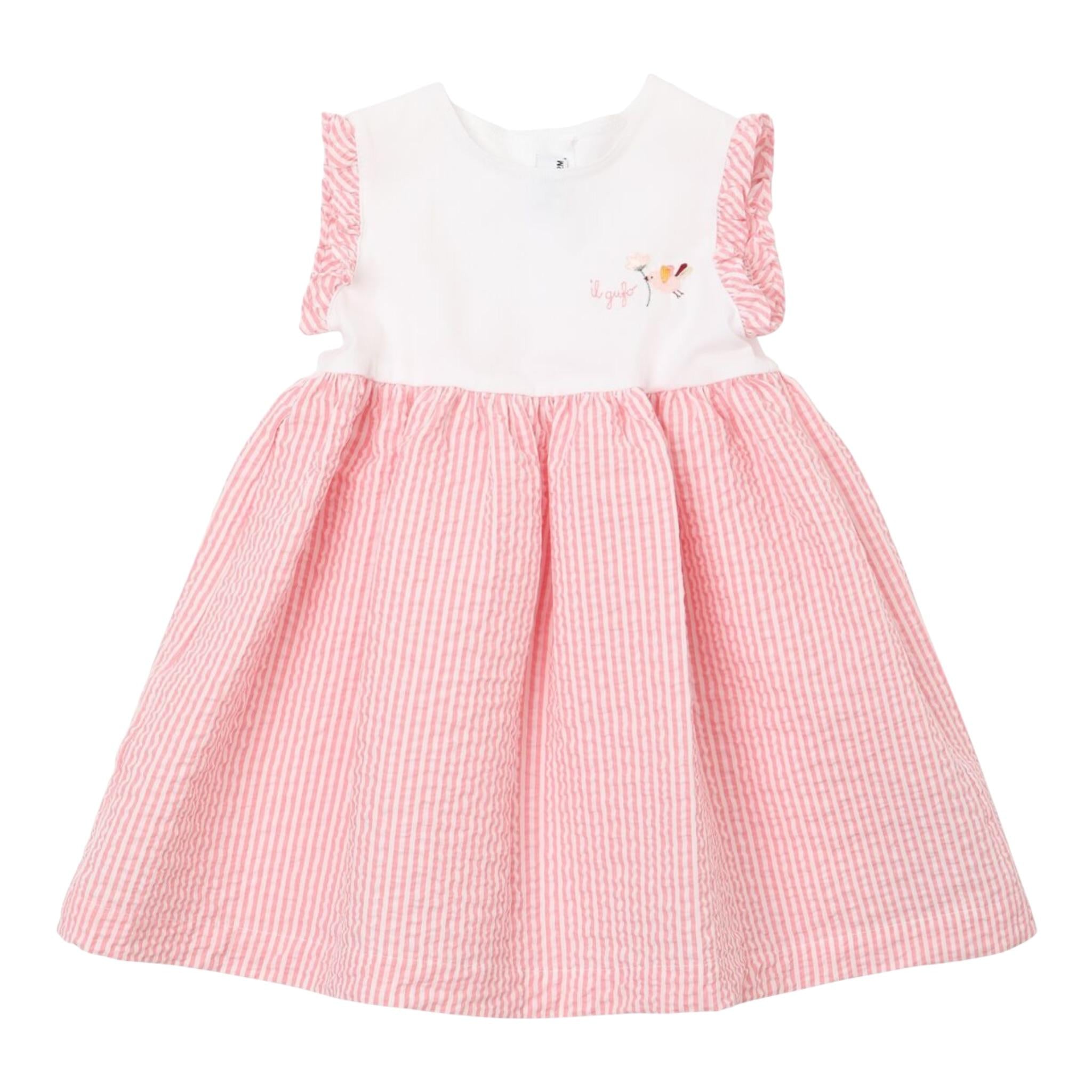 Il Gufo Abit Giromanica Bicolore Fantasia A Righe per Neonata P25VA331C1080 BIANCO/ROSA IL GUFO 