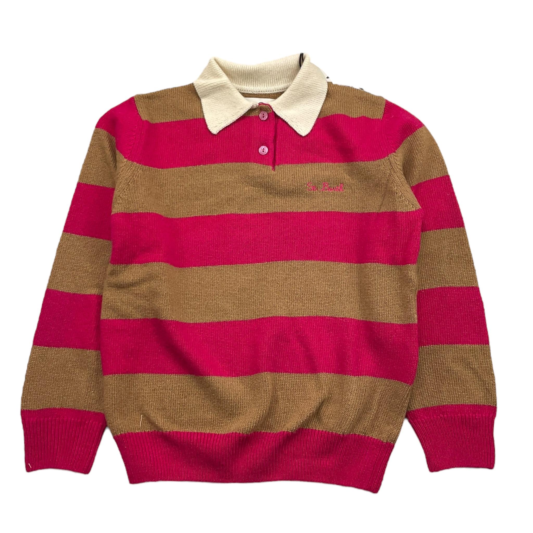 SAINT BARTH maglia modello polo bicolore con fantasia a righe Biscotto per Bambina HADIDYY BISCOTTO SAINT BARTH 