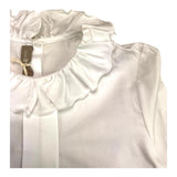 Little Bear Camicia Manica Lunga Tinta Unita Con Colletto  Bianco Per Bambina