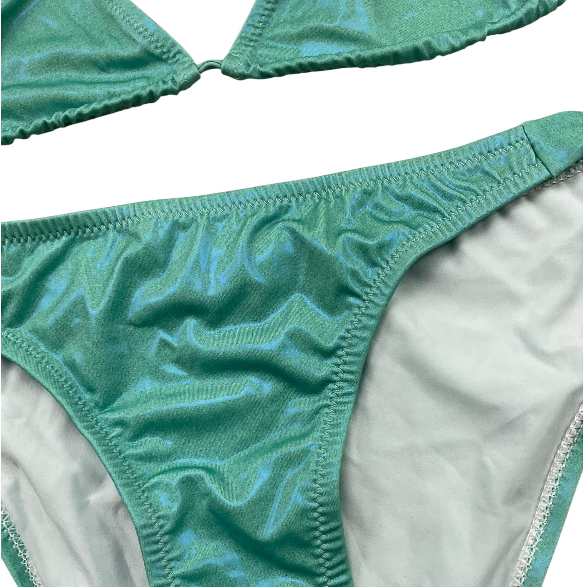 Matinée Costume 2 Pezzi Triangolo-Slip Tinta Unita  per Bambina CC3020 VERDE MATINÉE 