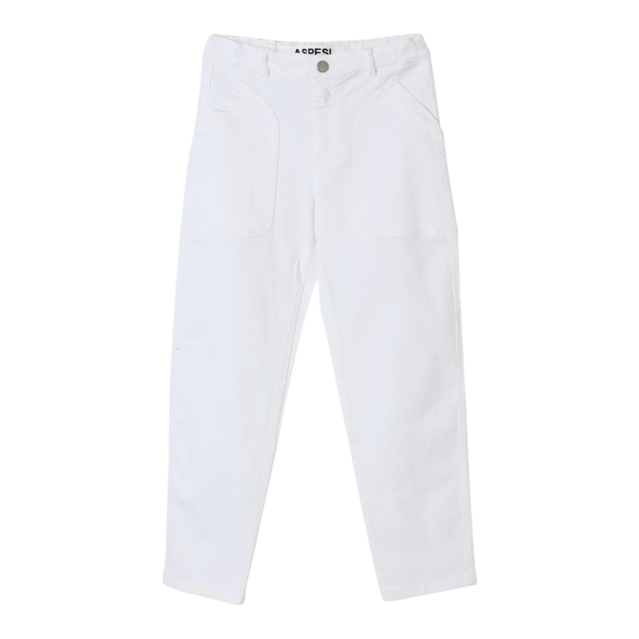 Aspesi Pantalone Tinta Unita con Girovita Regolabile per Bambina A25057PLC6060 BIANCO ASPESI 