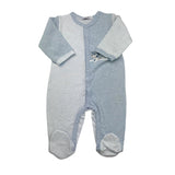 Picoti & Picota' Tutina Tinta Unita con Fantasia A Righe per Neonato PE1710224J12 AZZURRO PICOTI & PICOTA' 