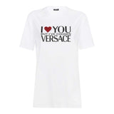 Versace T-Shirt Tinta Unita Con Stampa Bianco Per Bambina