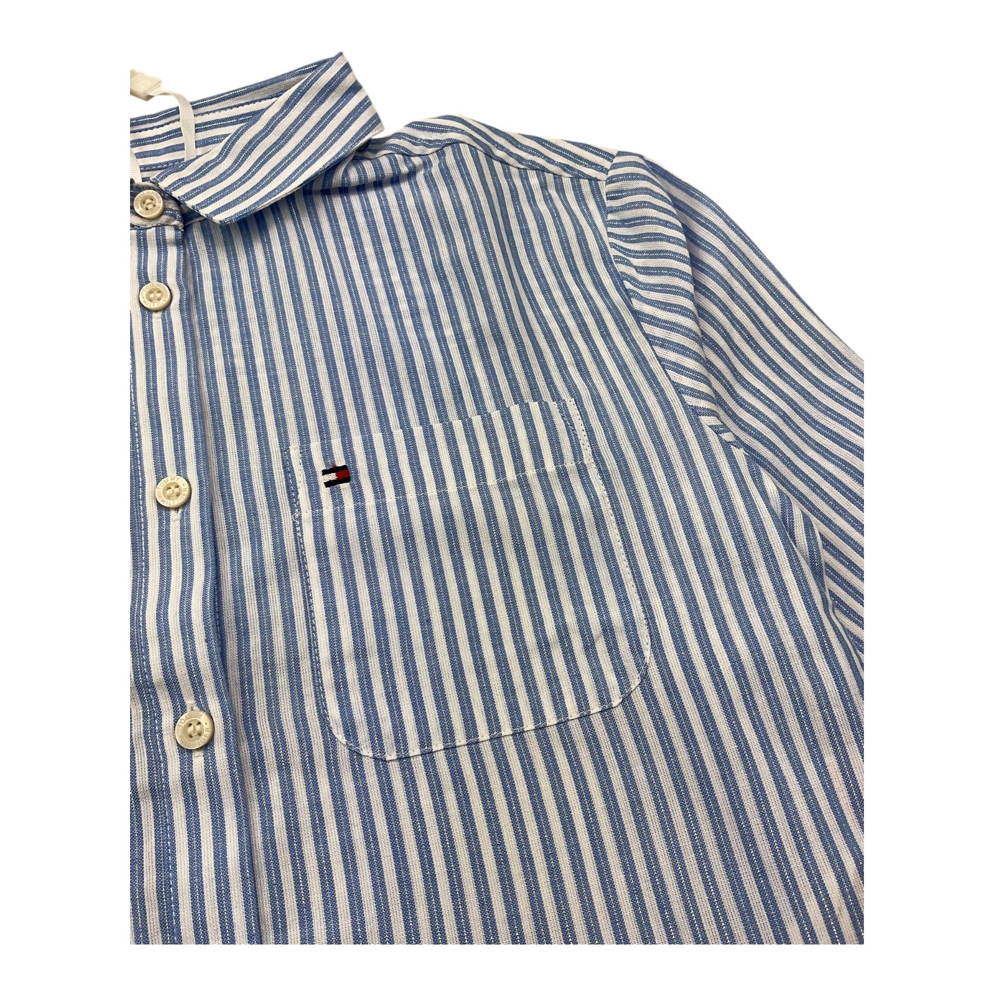 Tommy Hilfiger Camicia Manica Lunga Fantasia A Righe per Bambina KG0KG07622 BIANCO/AZZURRO TOMMY HILFIGER 