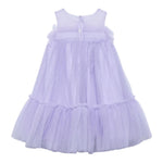 Abel & Lula Abito Tinta Unita Giromanica con Tulle per Bambina 5051X LILLA ABEL & LULA 