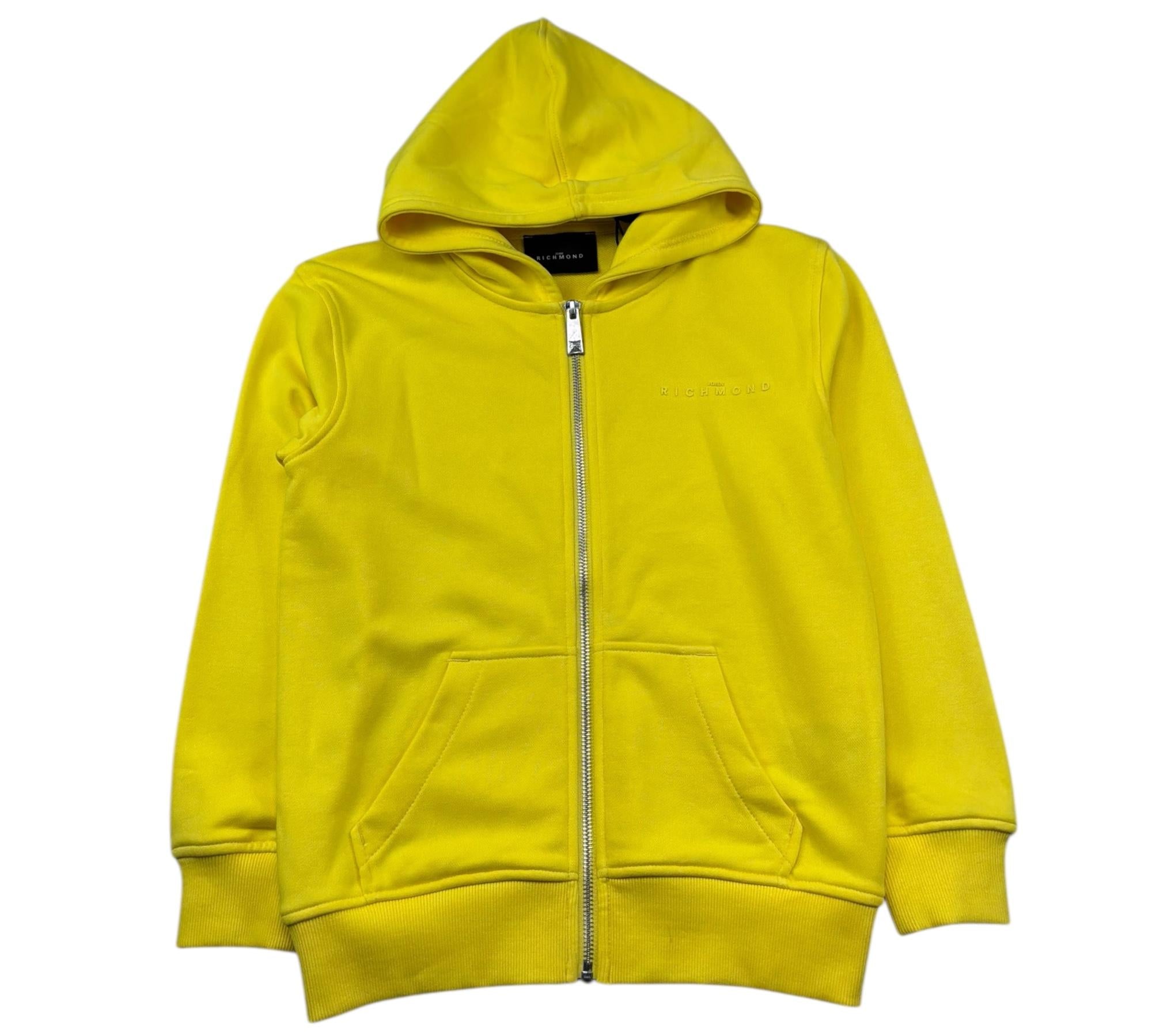 John Richmond Felpa con Zip E Cappuccio Tinta Unita per Bambino RBP26001FE GIALLO JOHN RICHMOND 