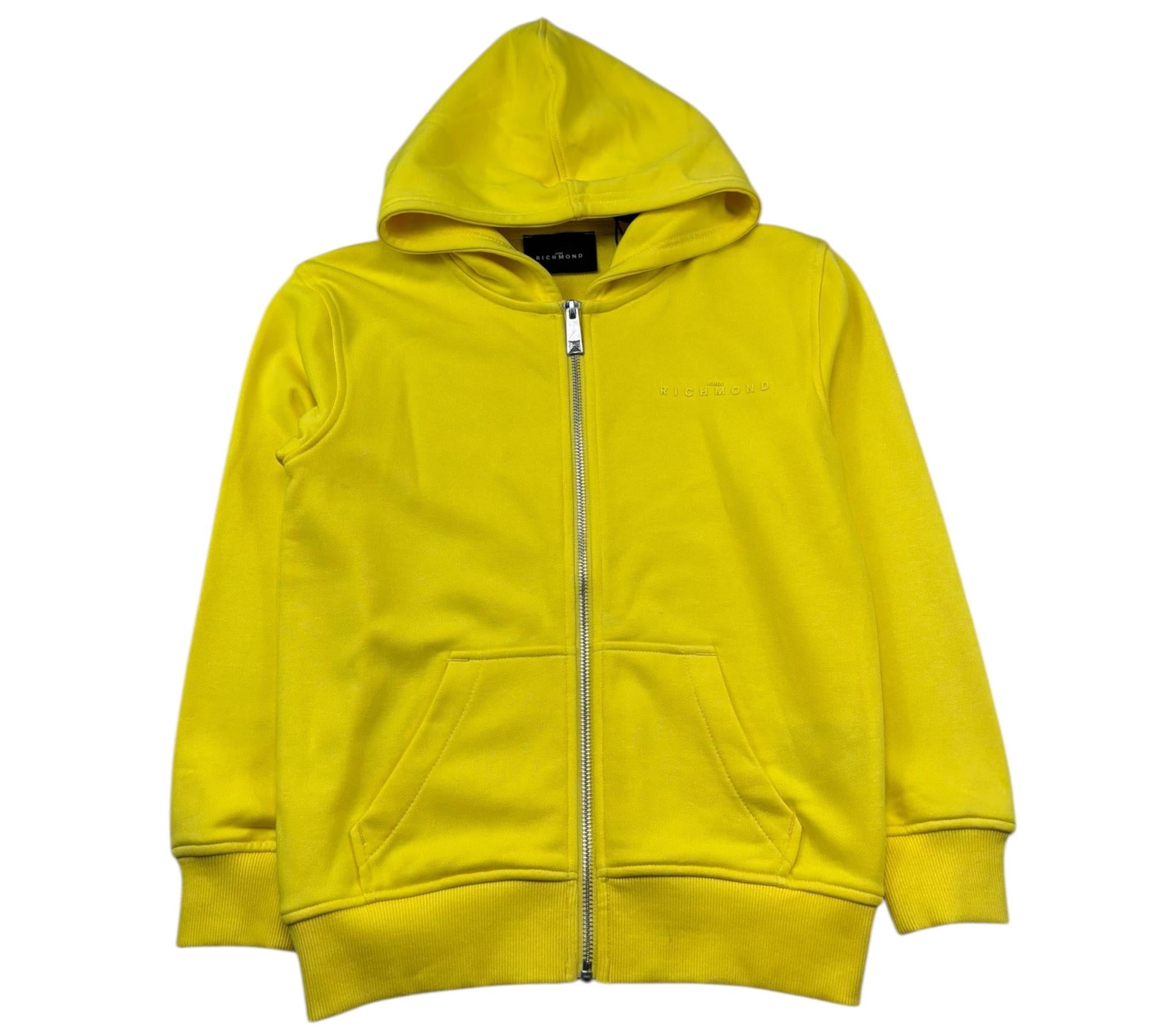 John Richmond Felpa con Zip E Cappuccio Tinta Unita per Bambino RBP26001FE GIALLO JOHN RICHMOND 