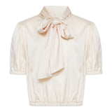 Vicolo Camicia Mezza Manica Tinta Unita  Avorio Per Bambina