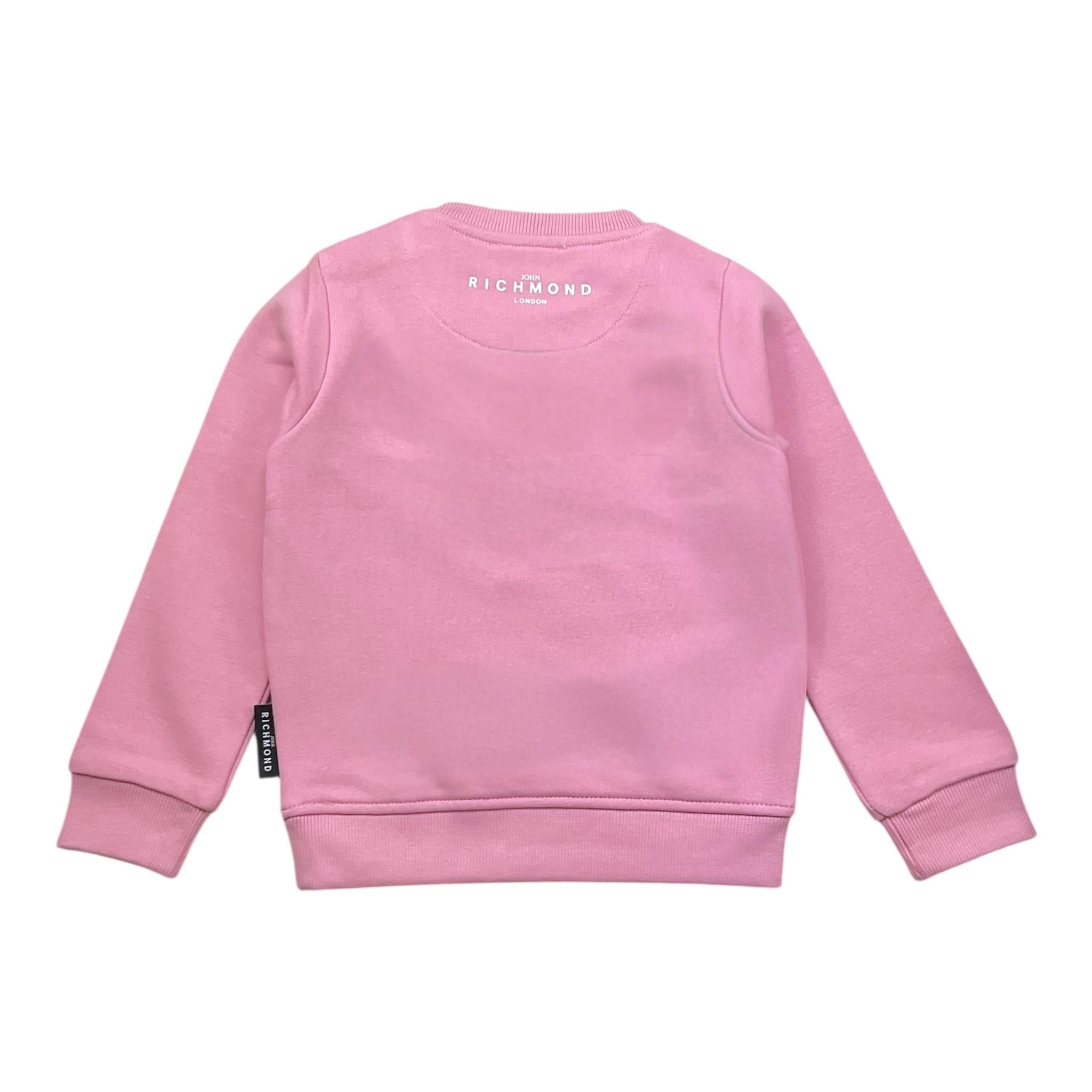 John Richmond Felpa Girocollo Tinta Unita con Stampa per Bambina RIP25003FE ROSA JOHN RICHMOND 