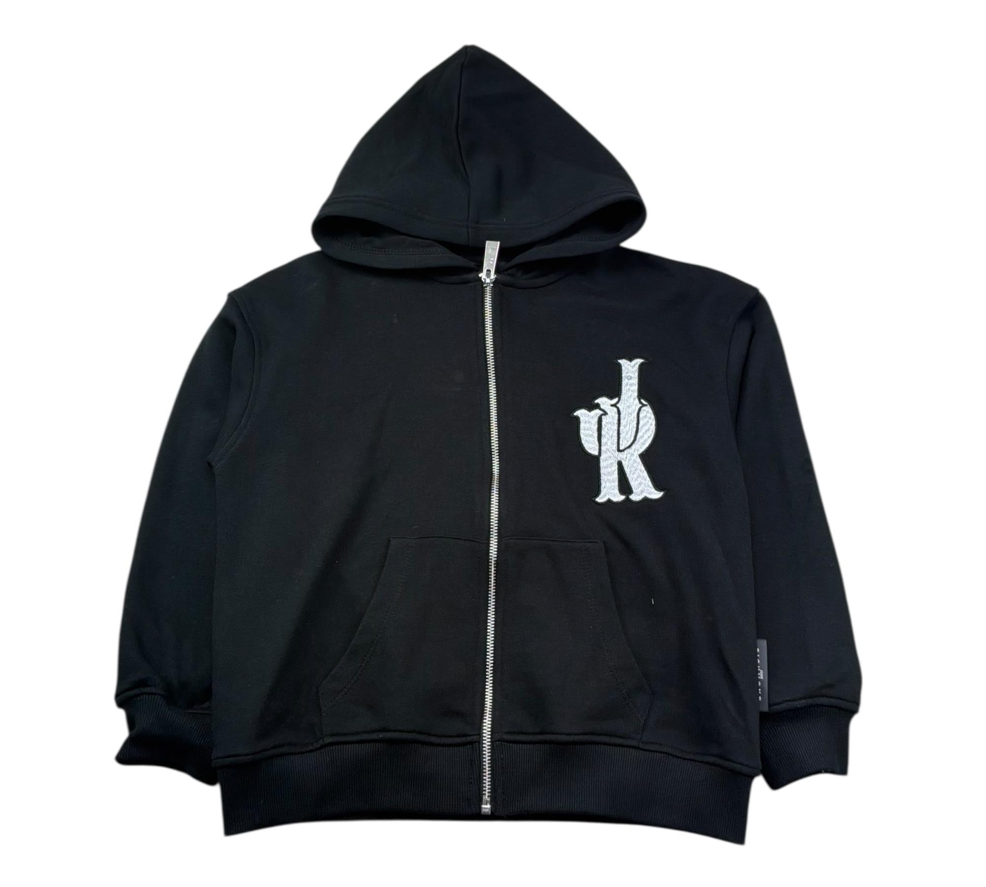 John Richmond Felpa con Zip E Cappuccio Tinta Unita per Bambina RGP26057FE NERO JOHN RICHMOND 