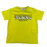Iceberg T-Shirt Girocollo Tinta Unita con Stampa Verde Acido per Neonato