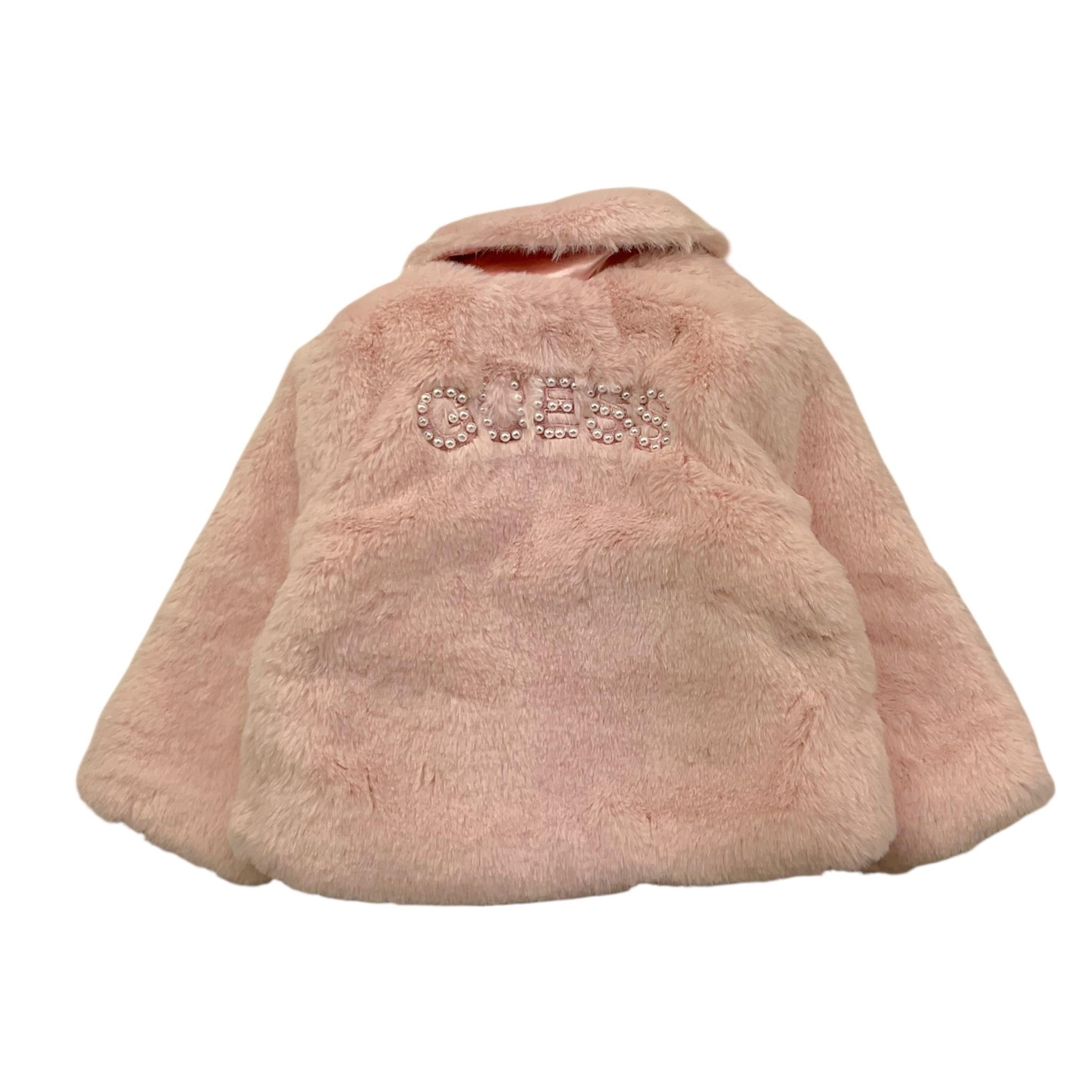 GUESS pelliccia tinta unita con zip e logo Rosa per Neonata K4BL06WCFX0 ROSA GUESS 