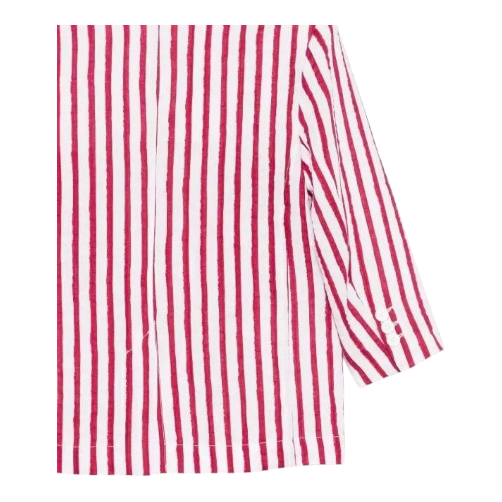 Dou Dou Giacca Tinta Unita con Fantasia A Righe per Bambina DW2P34 BORDEAUX DOU DOU 