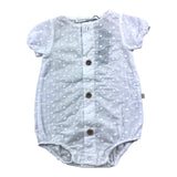 Bamboom+Babies Pagliaccetto Mezza Manica Tinta Unita Traforato Bianco Per Neonata