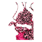4Giveness Costume 2 Pezzi Triangolo-Mutandina Fantasia Maculata Rosa per Bambina