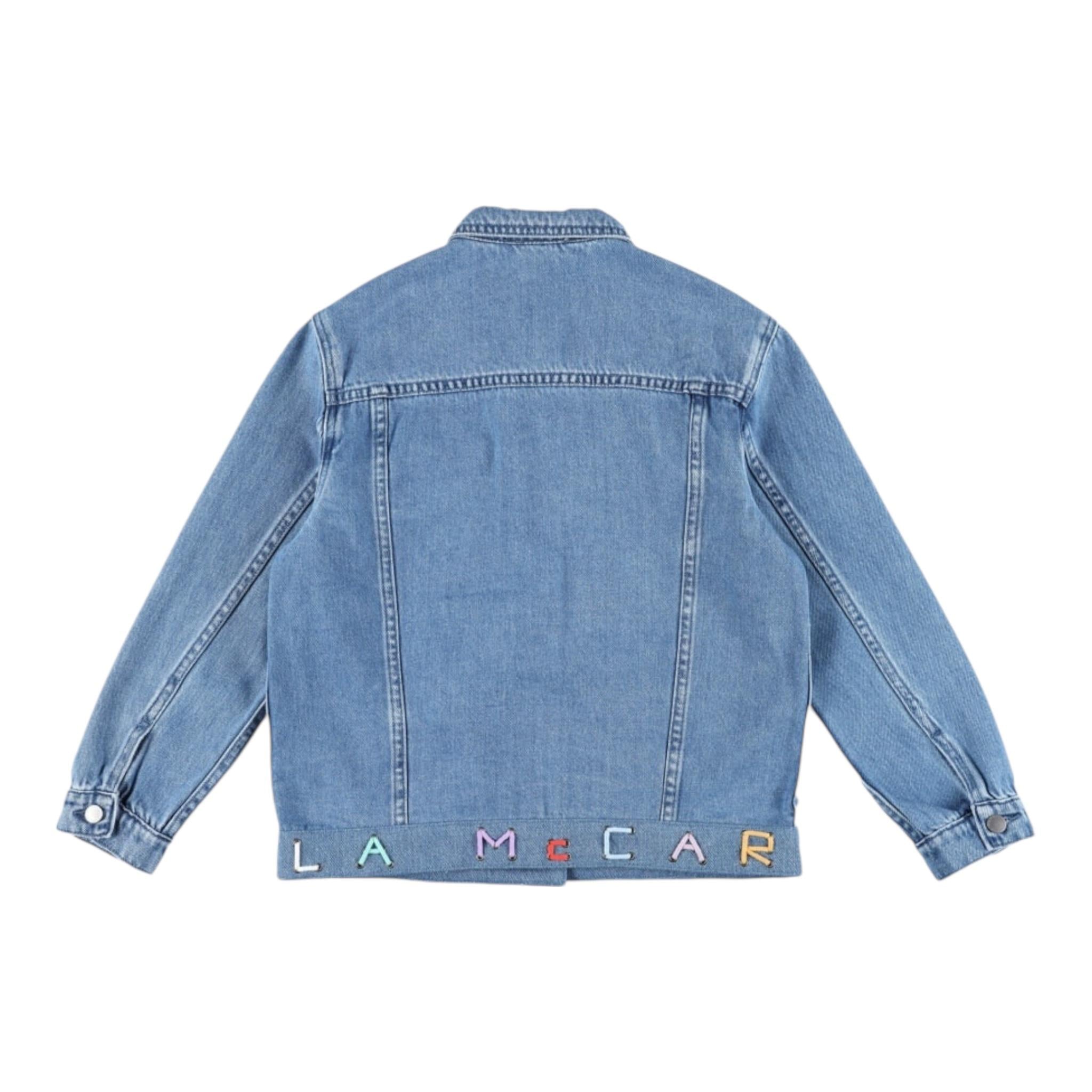 Stella Mccartney Giubbino In Denim Tinta Unita con Stampa per Bambino TW2B17 BLU STELLA McCARTNEY 