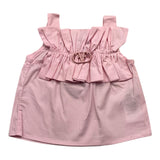 Fun & Fun Top Tinta Unita Giromanica Rosa Per Neonata
