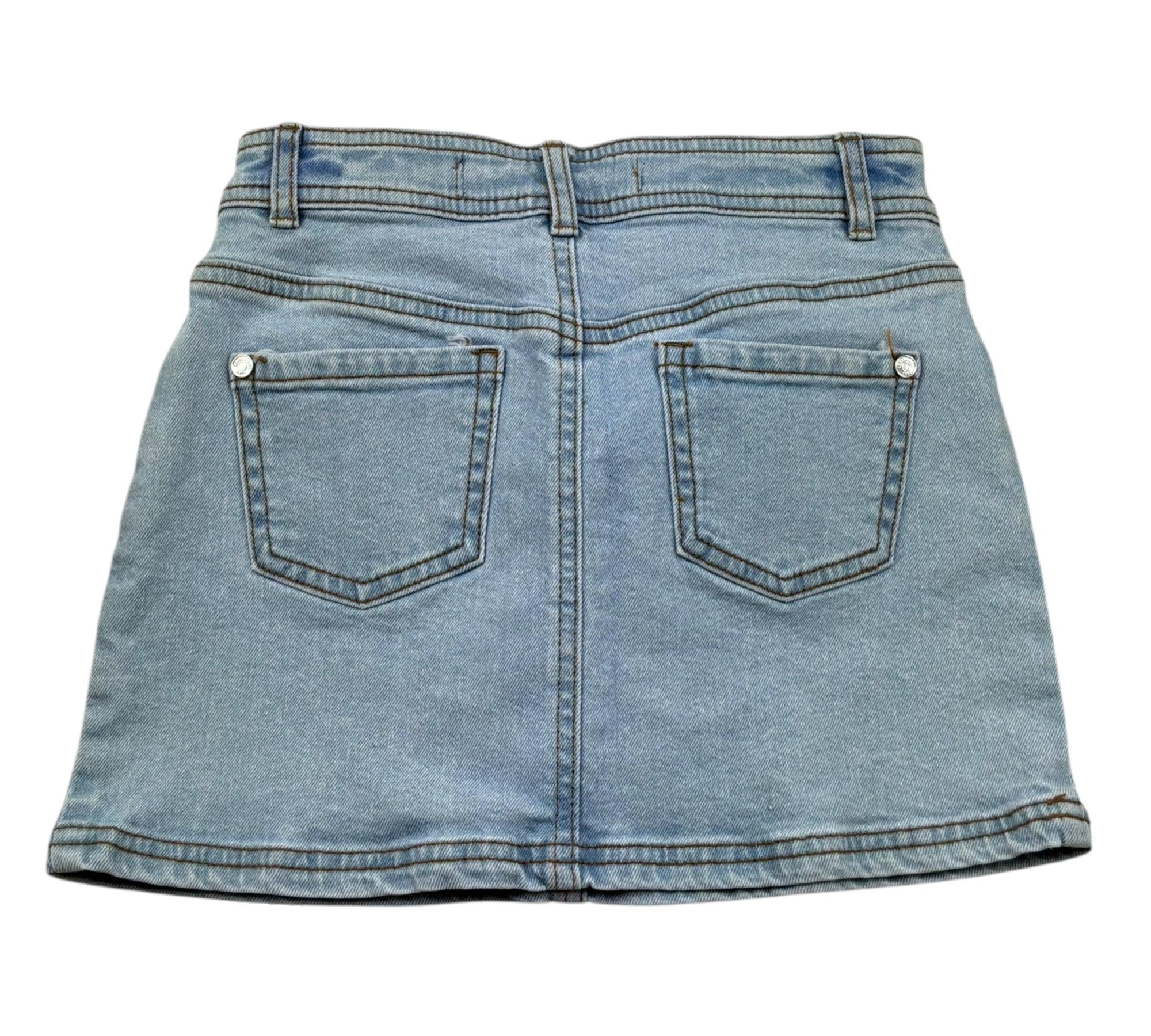 Trussardi Gonna In Denim Tinta Unita con Girovita Regolabile per Bambina TGP26020GO AZZURRO TRUSSARDI 