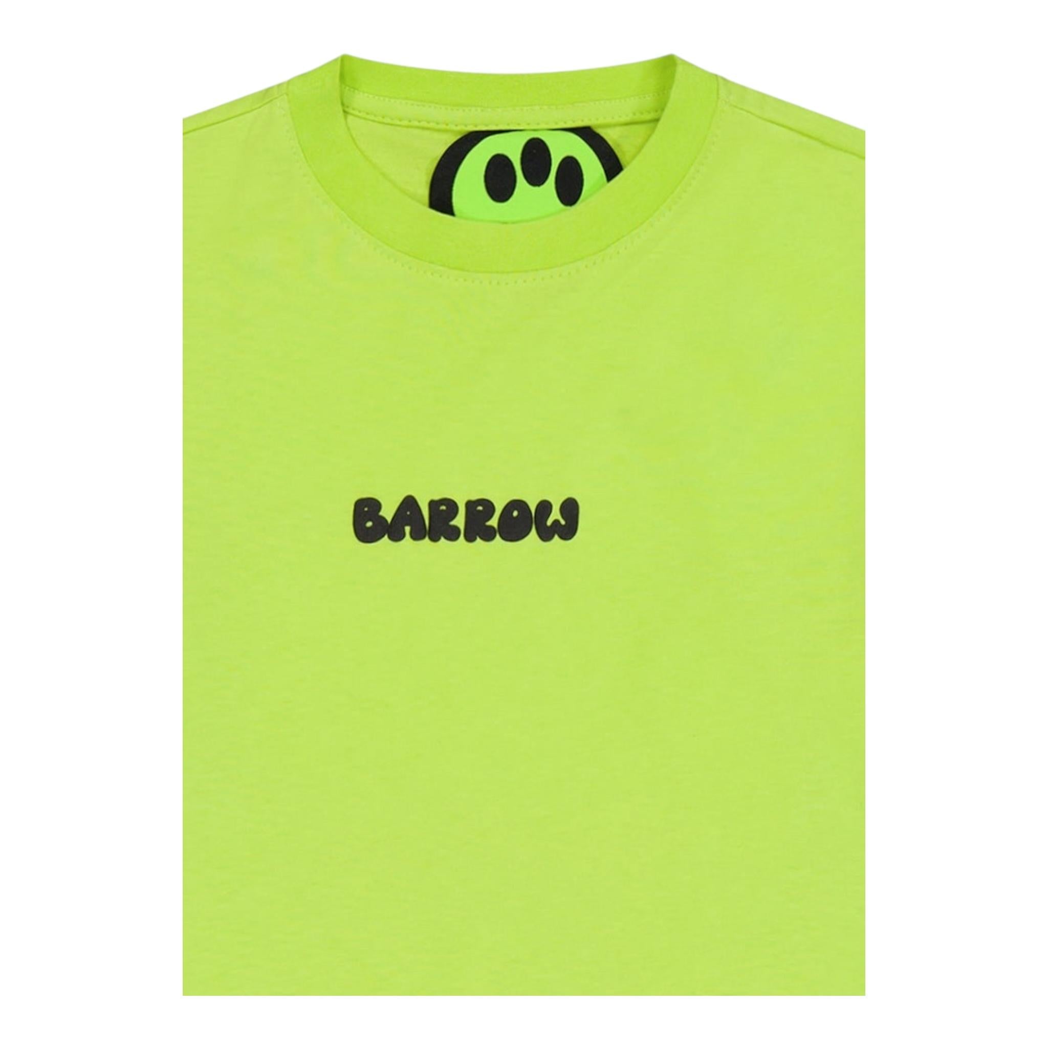 Barrow Kids T-Shirt Girocollo Tinta Unita con Stampa per Bambino 5BKJUTH029 VERDE BARROW KIDS 
